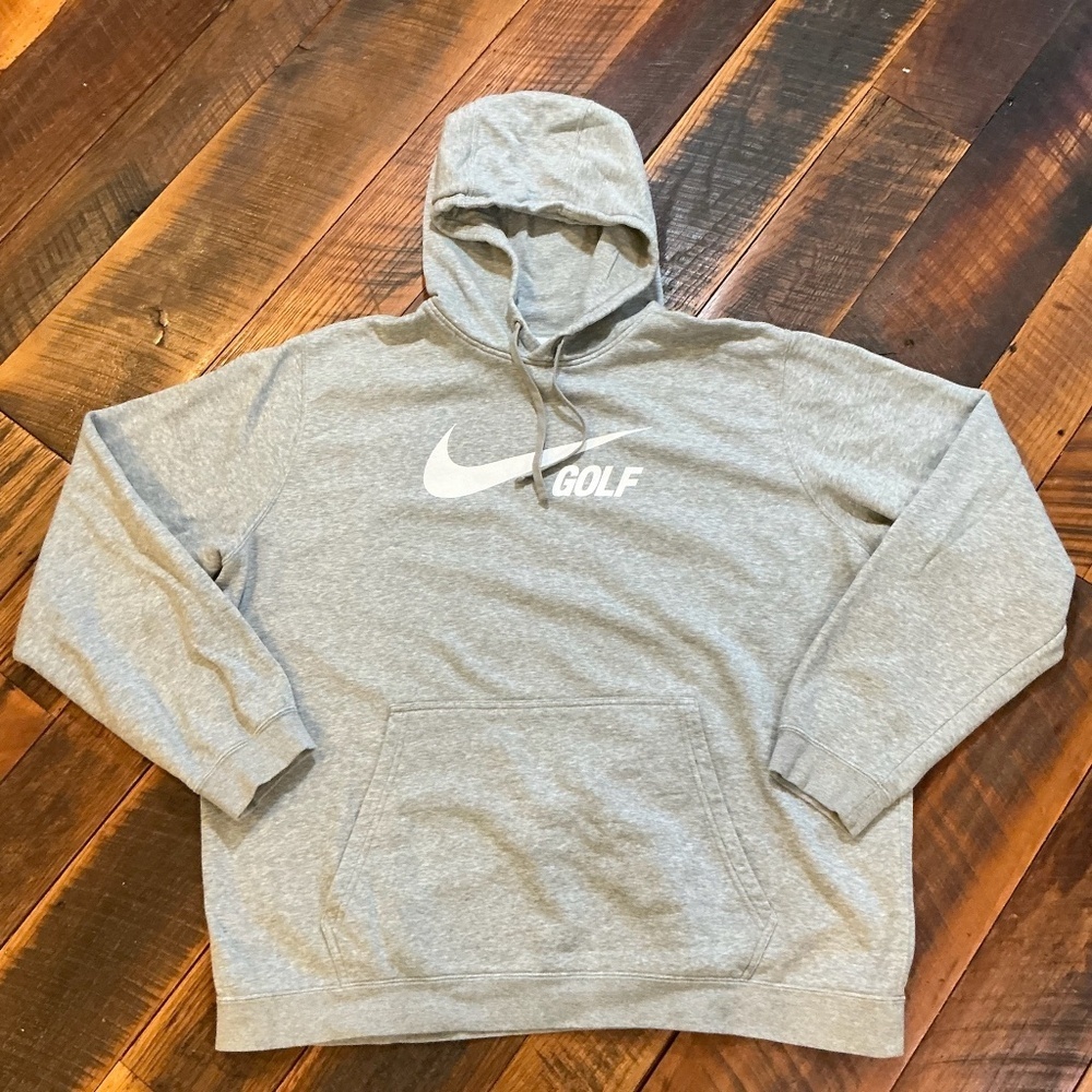 Nike Golf Club Fleece Hoodie Gray XXL Men’s Pullover Sweatshirt - Picture 2 of 7